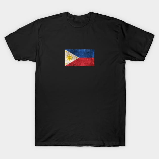 Vintage Aged and Scratched Filipino Flag T-Shirt by jeffbartels